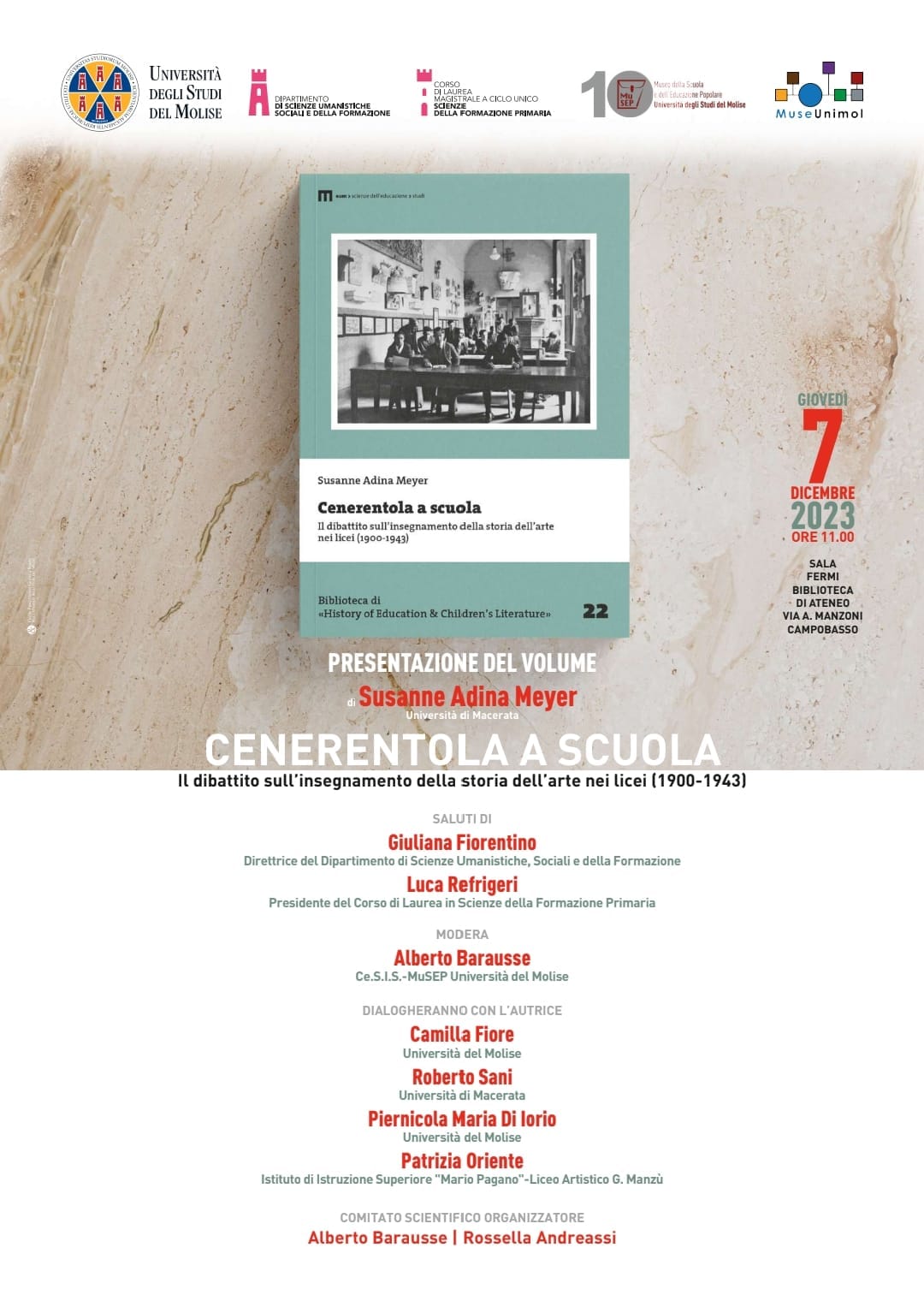 La locandina della presentazione di Cenerentola a scuola a Campobasso Cenerentola a scuola presentazione a Campobasso il 7 dicembre