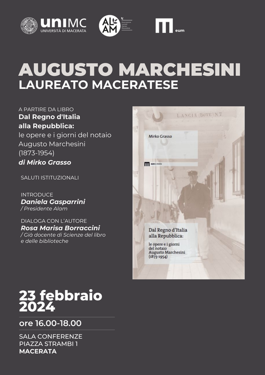 Locandina Presentazione volume su Augusto Marchesini